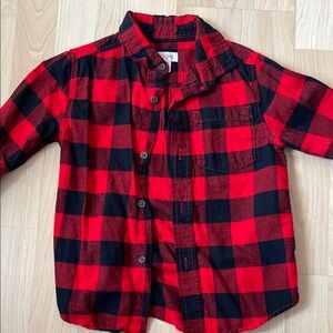 Red and Black Plaid Kids Shirt